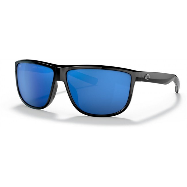 Costa Rincondo Sunglasses Shiny Black Frame Blue Lens