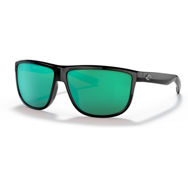 Costa Rincondo Sunglasses Shiny Black Frame Green Lens