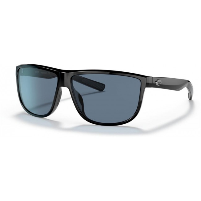 Costa Rincondo Sunglasses Shiny Black Frame Grey Lens