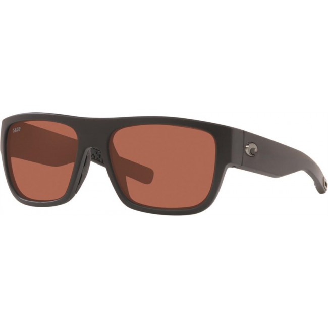Costa Sampan Sunglasses Matte Black Frame Copper Lens