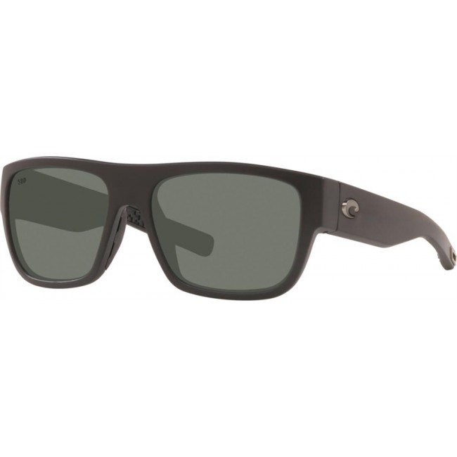 Costa Sampan Sunglasses Matte Black Frame Grey Lens