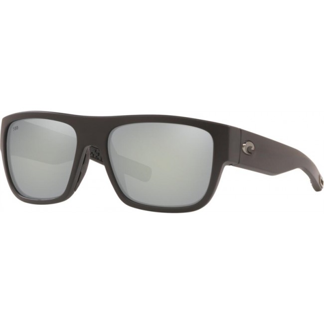 Costa Sampan Sunglasses Matte Black Frame Grey Silver Lens