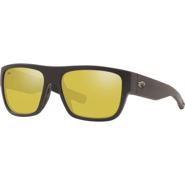 Costa Sampan Sunglasses Matte Black Frame Sunrise Silver Lens