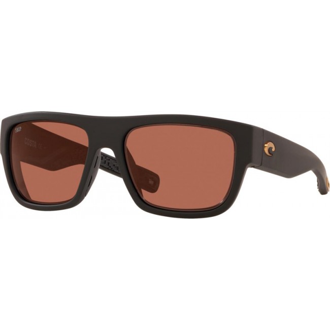 Costa Sampan Sunglasses Matte Black Ultra Frame Copper Lens