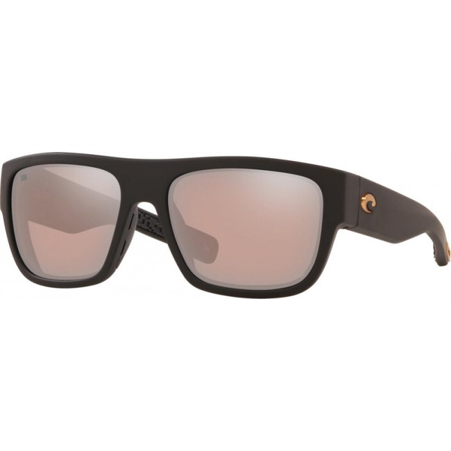 Costa Sampan Sunglasses Matte Black Ultra Frame Copper Silver Lens