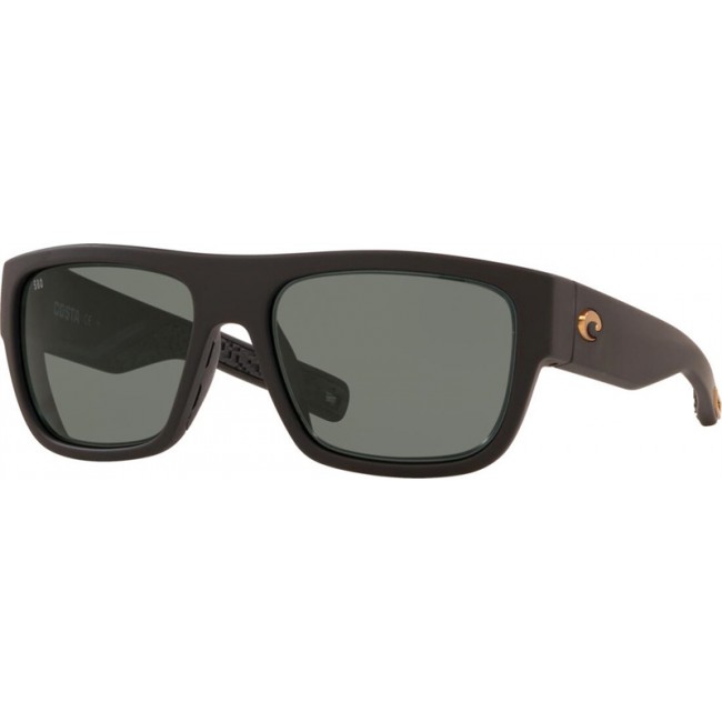 Costa Sampan Sunglasses Matte Black Ultra Frame Grey Lens