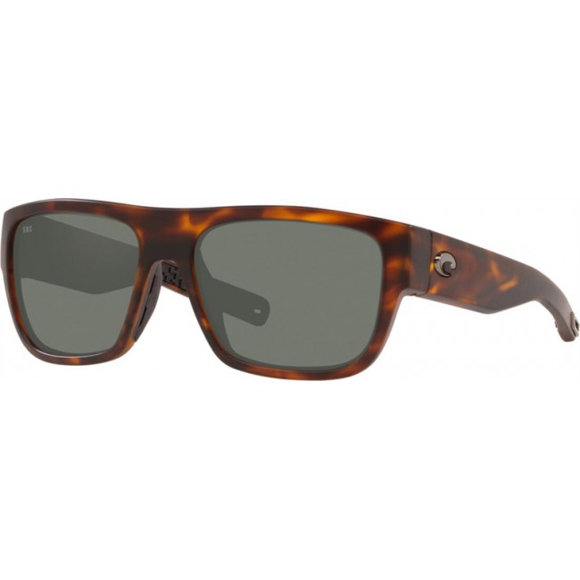 Costa Sampan Sunglasses Matte Tortoise Frame Grey Lens