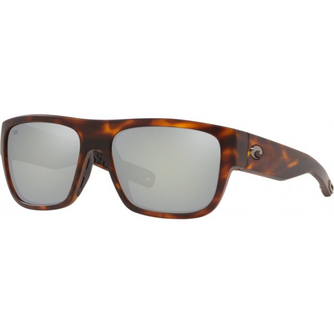 Costa Sampan Sunglasses Matte Tortoise Frame Grey Silver Lens