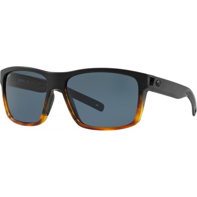 Costa Slack Tide Sunglasses Black/Shiny Tort Frame Grey Lens