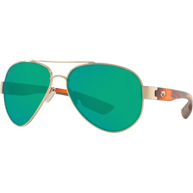 Costa South Point Sunglasses Rose Gold Frame Green Lens