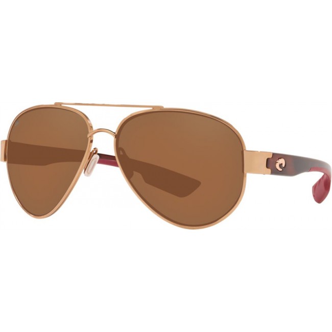Costa South Point Sunglasses Shiny Blush Gold Frame Copper Lens
