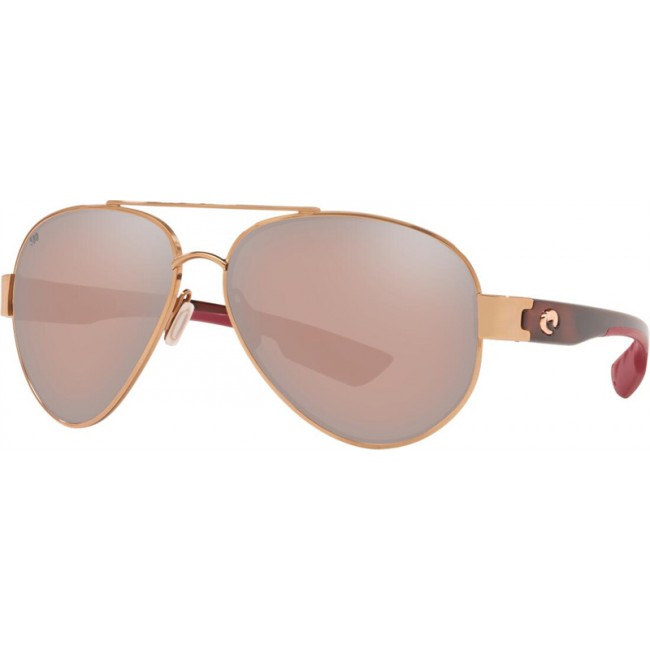 Costa South Point Sunglasses Shiny Blush Gold Frame Copper Silver Lens