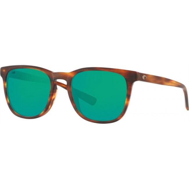 Costa Sullivan Sunglasses Matte Tortoise Frame Green Lens