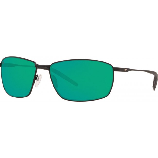 Costa Turret Sunglasses Matte Black Frame Green Lens