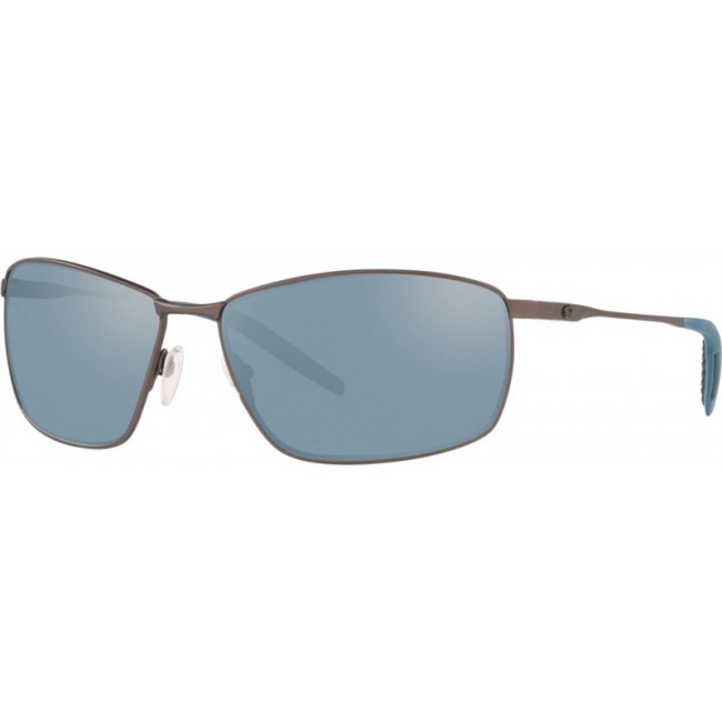 Costa Turret Sunglasses Matte Dark Gunmetal Frame Grey Silver Lens