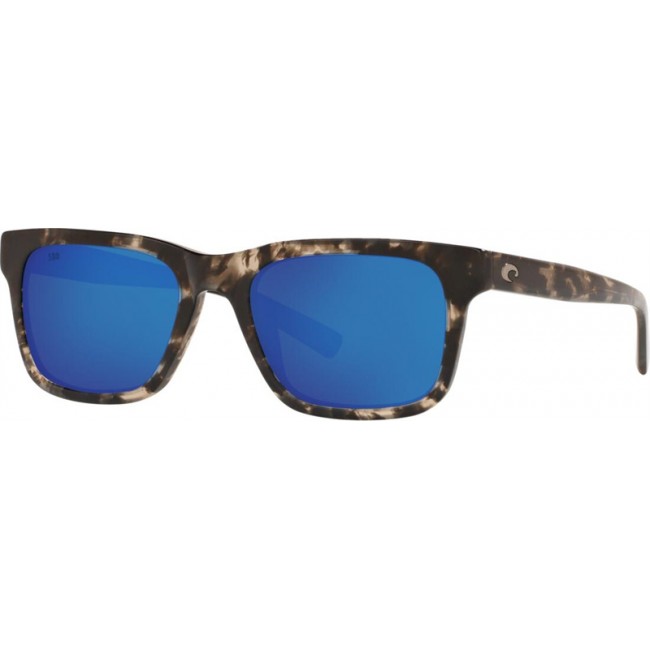 Costa Tybee Sunglasses Shiny Black Kelp Frame Blue Lens