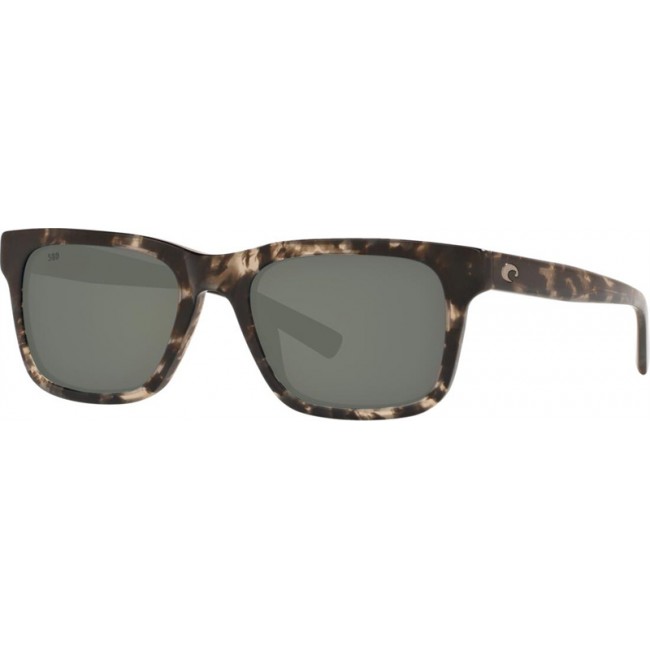 Costa Tybee Sunglasses Shiny Black Kelp Frame Grey Lens