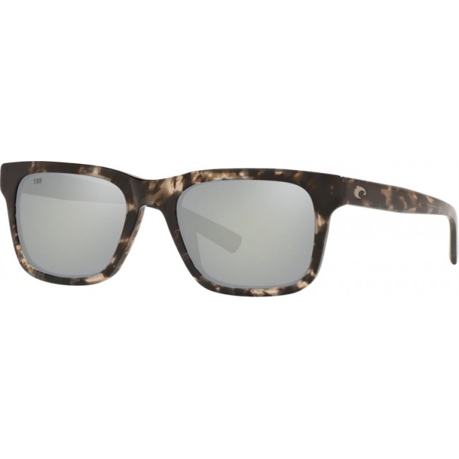Costa Tybee Sunglasses Shiny Black Kelp Frame Grey Silver Lens