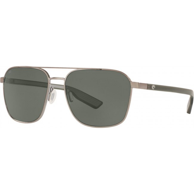 Costa Wader Sunglasses Brushed Gunmetal frame Grey lens