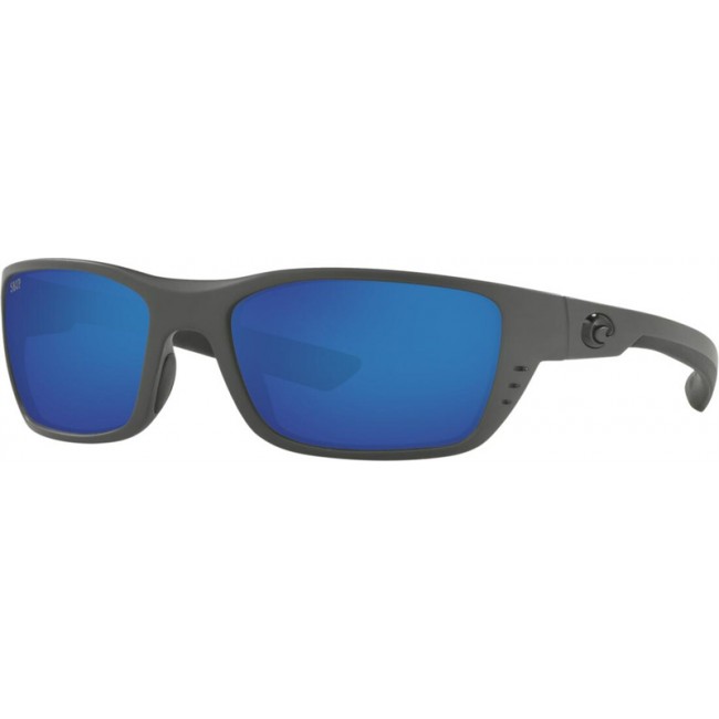 Costa Whitetip Sunglasses Matte Gray Frame Blue Lens