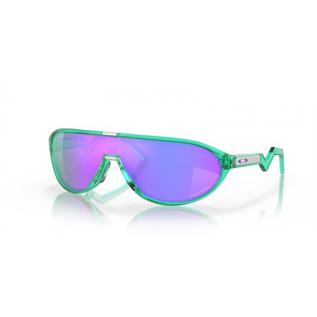 Oakley CMDN Sunglasses Translucent Celeste Frame Prizm Violet Lens