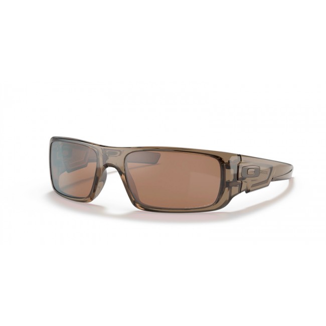 Oakley Crankshaft Sunglasses Brown Smoke Frame Tungsten Iridium Polarized Lens