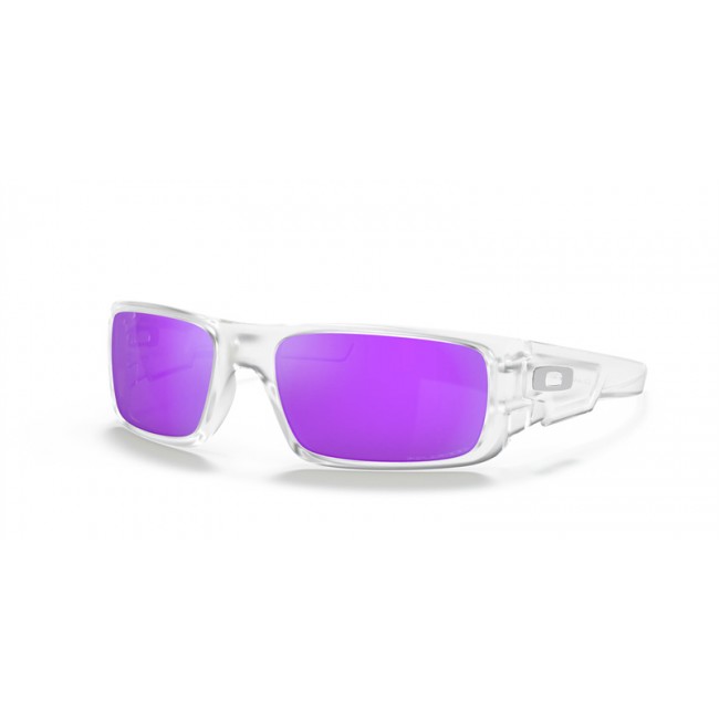 Oakley Crankshaft Sunglasses Matte Clear Frame Violet Iridium Polarized Lens