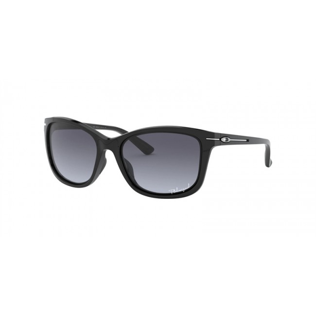 Oakley Drop In Sunglasses Black Frame Grey Gradient Polarized Lens