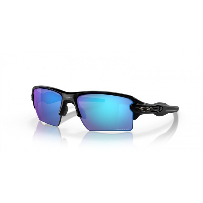 Oakley Flak 2.0 XL Sunglasses Polished Black Frame Light Prizm Sapphire Polarized Lens