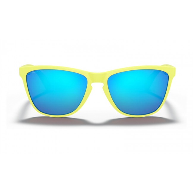 Oakley Frogskins 35th Anniversary Sunglasses Matte Neon Yellow Frame Prizm Sapphire Lens