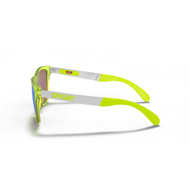 Oakley Frogskins Mix Low Bridge Fit Sunglasses Matte Uranium Frame Prizm Sapphire Lens