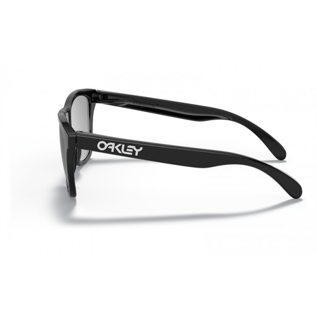 Oakley Frogskins Sunglasses Polished Black Frame Grey Lens
