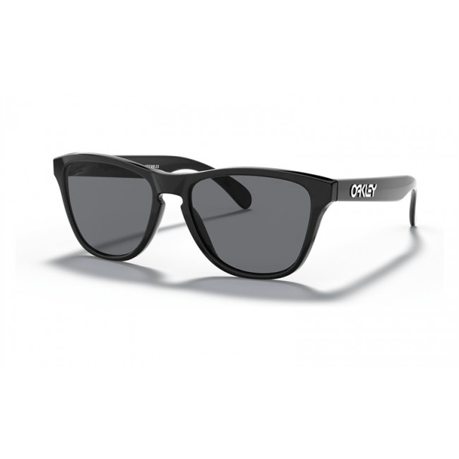 Oakley Frogskins Xs Youth Fit Sunglasses Polished Black Frame Grey Lens