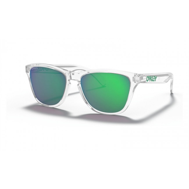 Oakley Frogskins Xs Youth Fit Sunglasses Polished Clear Frame Prizm Jade Lens