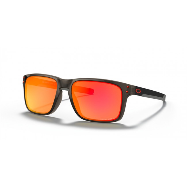 Oakley Holbrook Mix Low Bridge Fit Sunglasses Grey Smoke Frame Prizm Ruby Lens