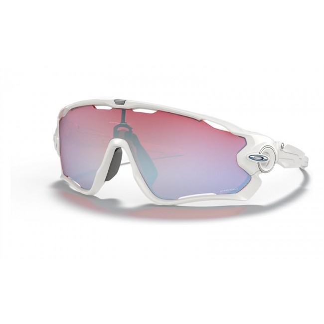 Oakley Jawbreaker Sunglasses Polished White Frame Prizm Snow Sapphire Lens