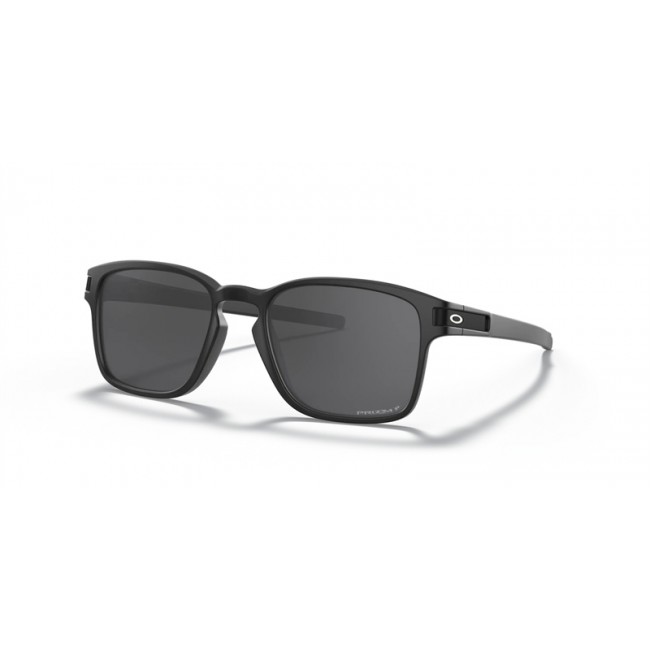 Oakley Latch Square Low Bridge Fit Sunglasses Matte Black Ink Frame Prizm Black Polarized Lens