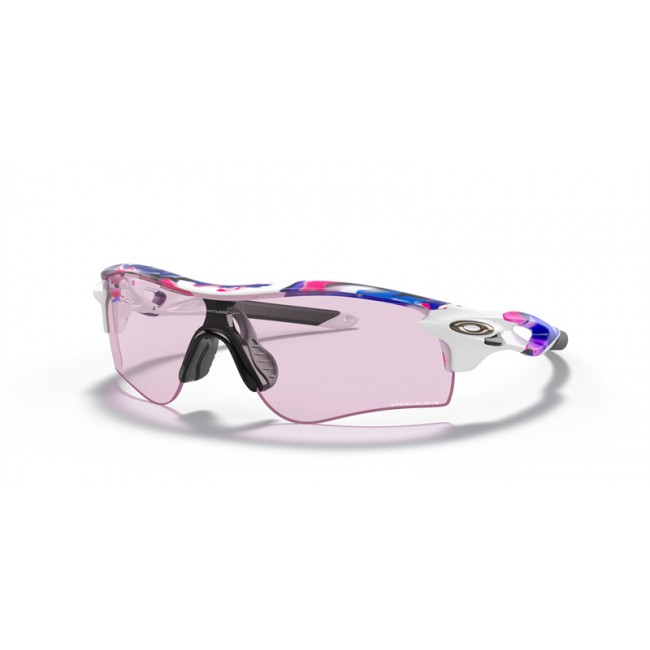 Oakley RadarLock Path Low Bridge Fit Sunglasses Black Pink Frame Prizm Low Light Lens
