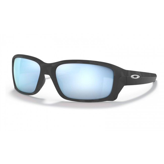 Oakley Straightlink Sunglasses Matte Black Camo Frame Prizm Deep Water Polarized Lens