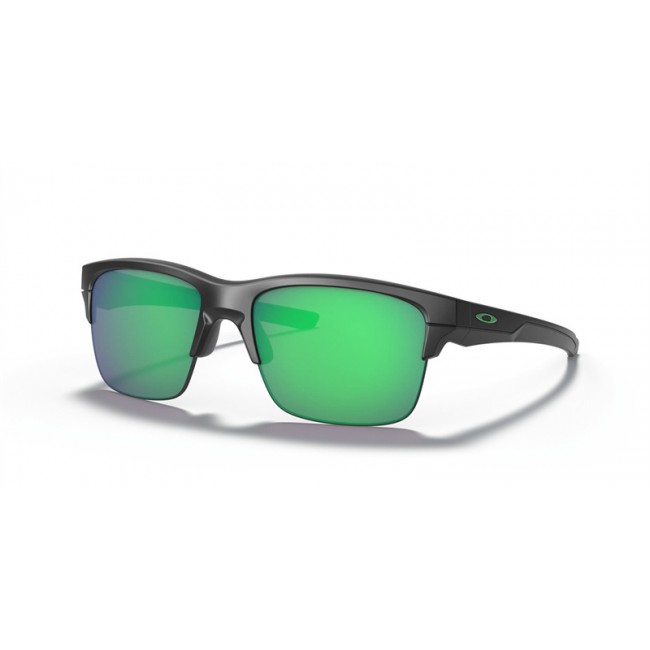 Oakley Thinlink Sunglasses Matte Black Frame Jade Iridium Lens