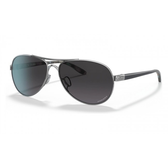Oakley Tie Breaker Sunglasses Polished Chrome Frame Prizm Grey Gradient Lens