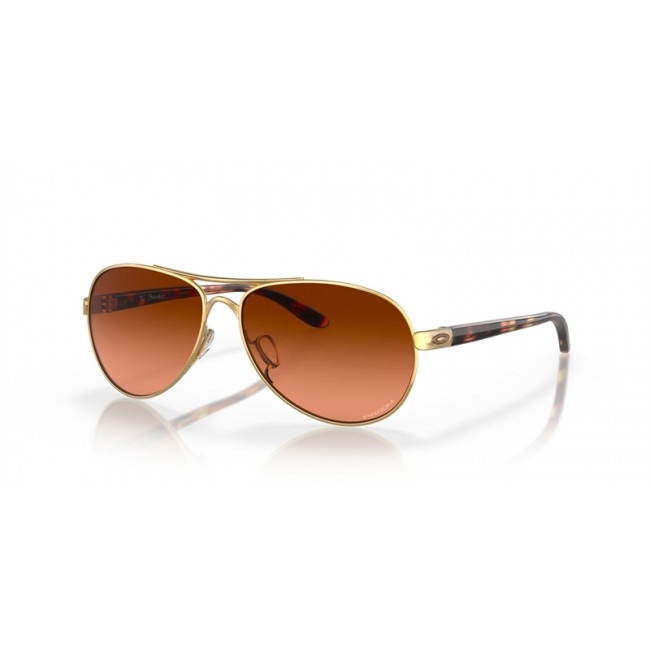 Oakley Tie Breaker Sunglasses Polished Gold Frame Prizm Brown Gradient Polarized Lens