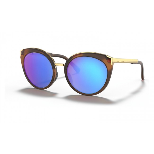 Oakley Top Knot Sunglasses Matte Brown Tortoise Frame Prizm Sapphire Polarized Lens