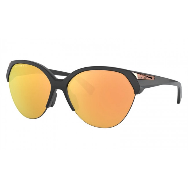 Oakley Trailing Point Sunglasses Matte Black Frame Prizm Rose Gold Polarized Lens