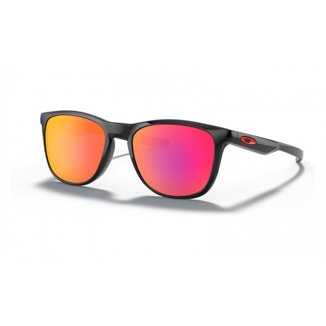 Oakley Trillbe X Sunglasses Polished Black Frame Ruby Iridium Lens