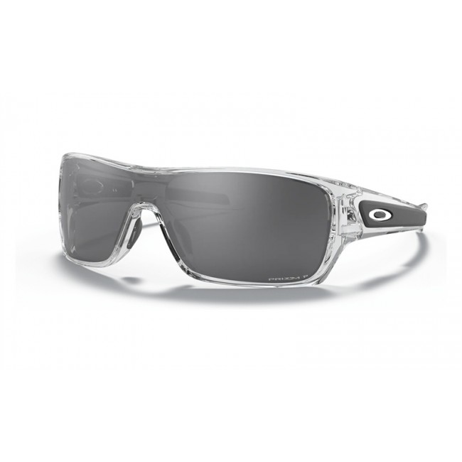 Oakley Turbine Rotor Sunglasses Polished Clear Frame Prizm Black Polarized Lens