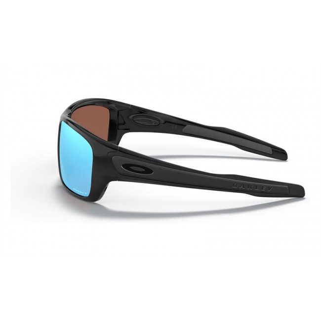 Oakley Turbine Sunglasses Polished Black Frame Prizm Deep Water Polarized Lens