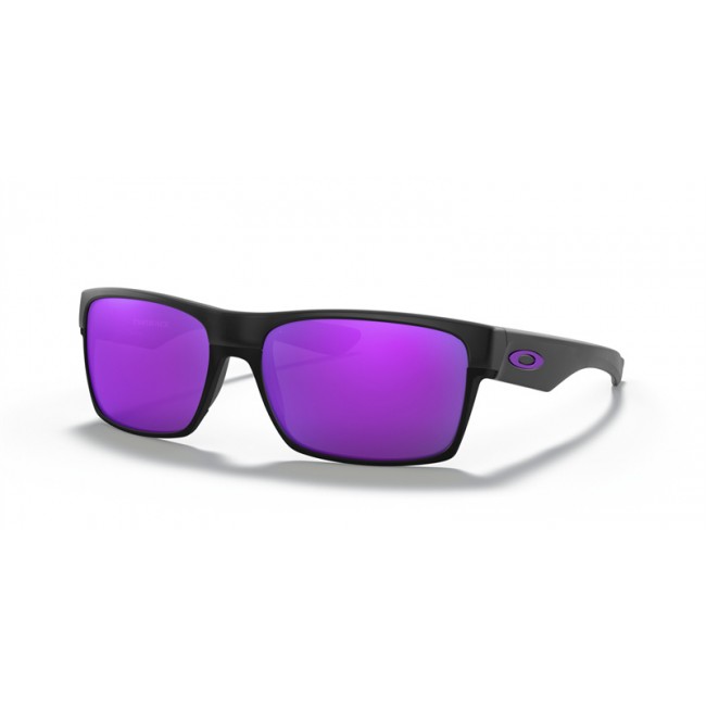 Oakley Twoface Sunglasses Matte Black Frame Violet Iridium Lens