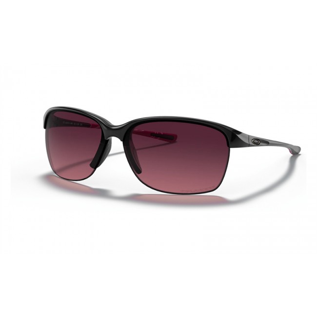 Oakley Unstoppable Sunglasses Polished Black Frame Rose Gradient Polarized Lens