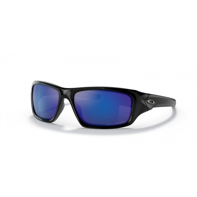 Oakley Valve Sunglasses Polished Black Frame Deep Blue Iridium Polarized Lens